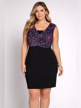 Frank Lyman Design Purple and Black Dress